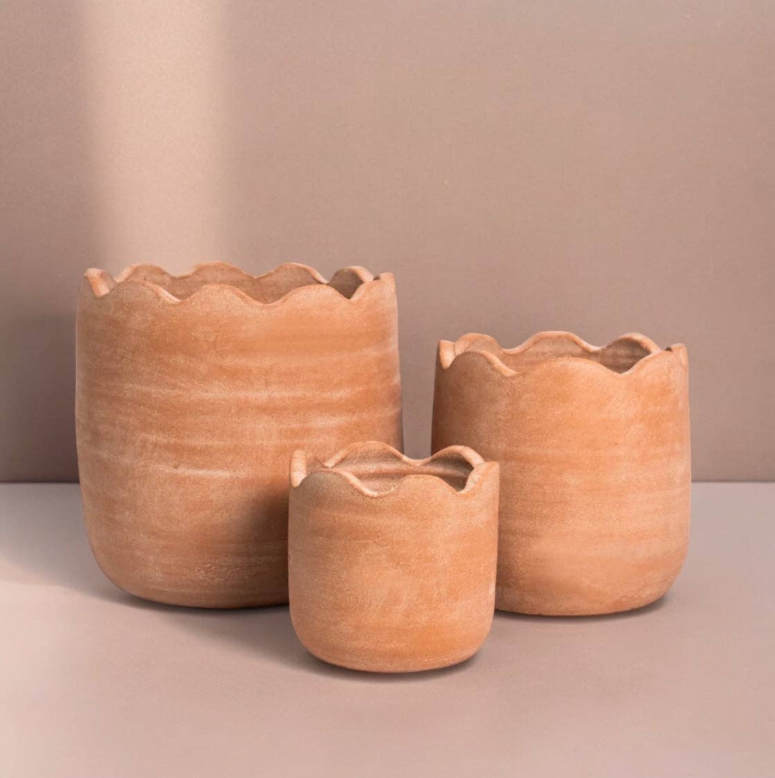 Wavy Terracotta Planters by MESO