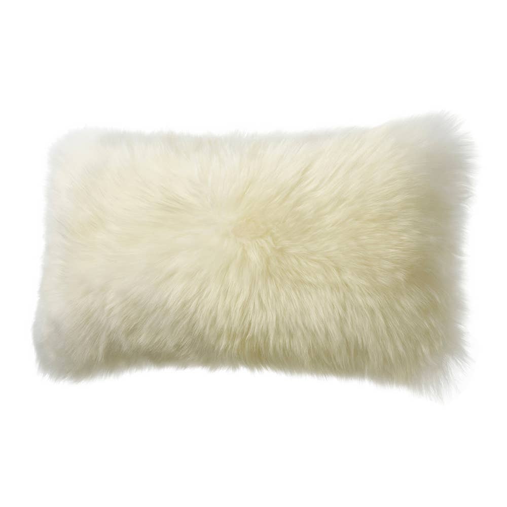 Long Wool Sheepskin Lumbar Pillow