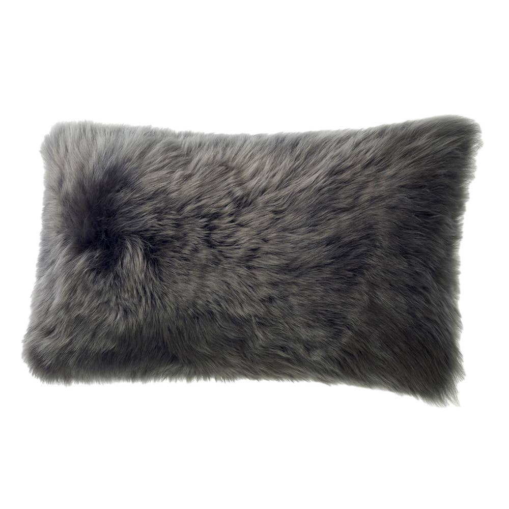 Long Wool Sheepskin Lumbar Pillow