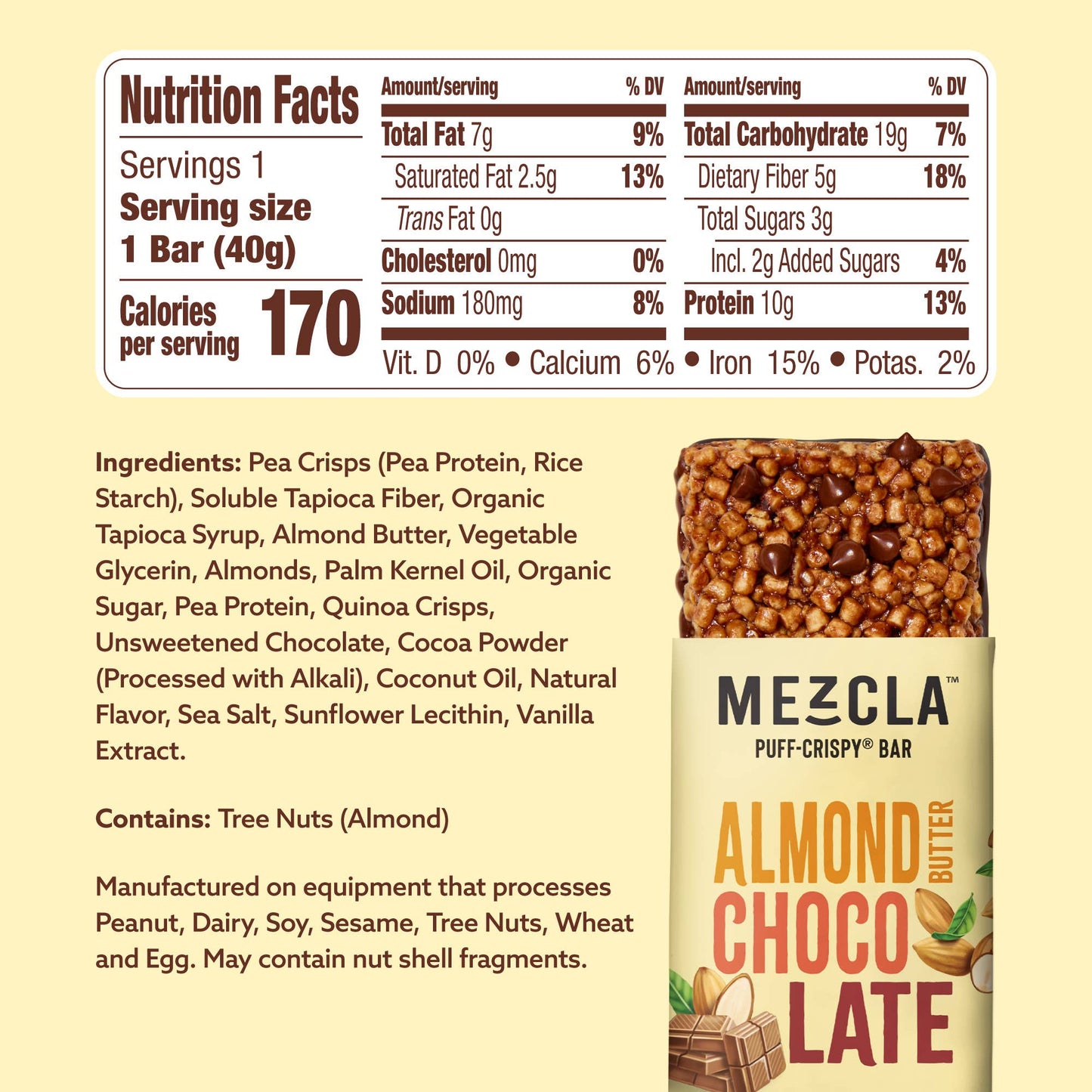 Almond Butter Chocolate 12 Bar Pack ($1.73 / Bar)