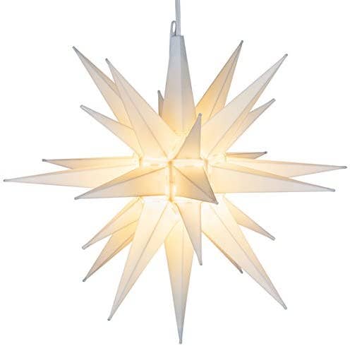 21" Large White Moravian Star - Hanging Outdoor Star Light