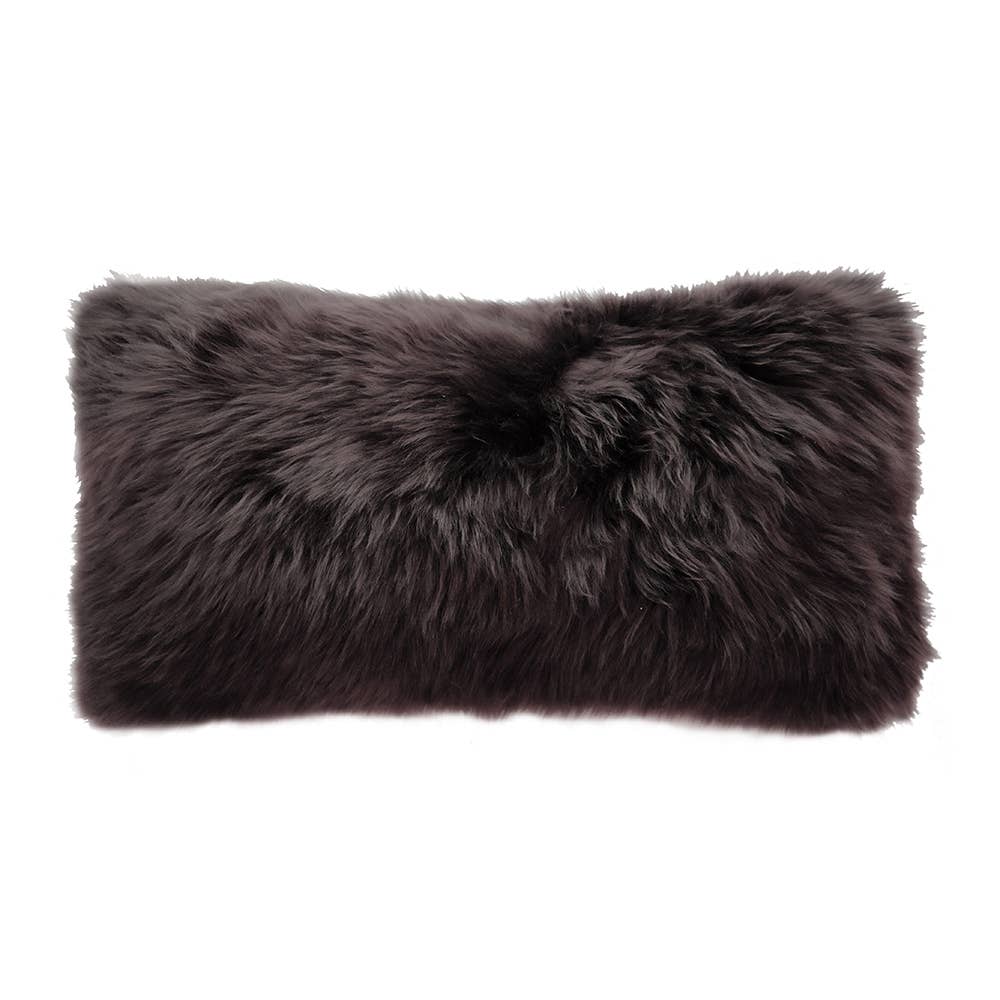 Long Wool Sheepskin Lumbar Pillow