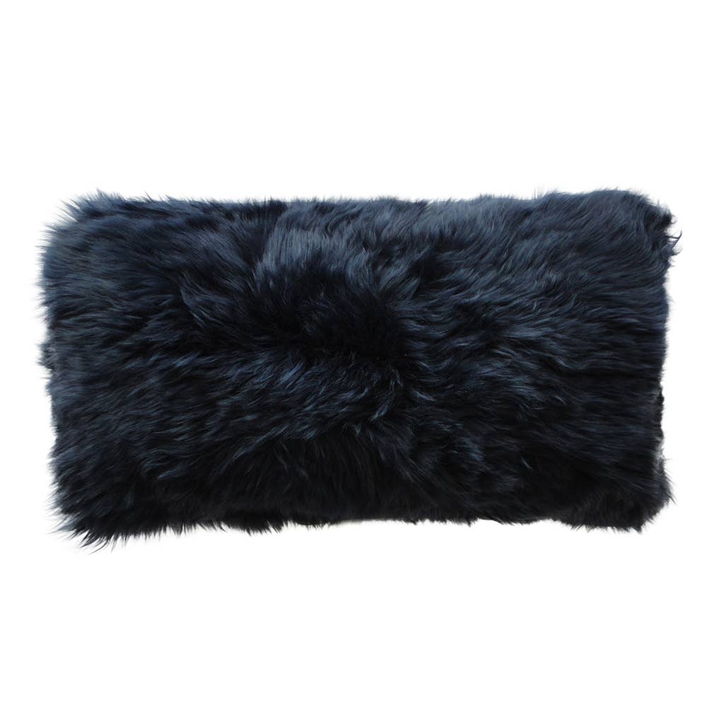 Long Wool Sheepskin Lumbar Pillow