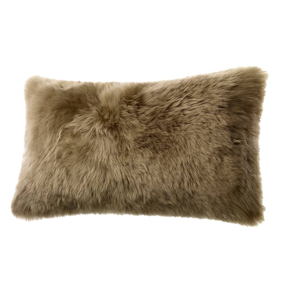 Long Wool Sheepskin Lumbar Pillow