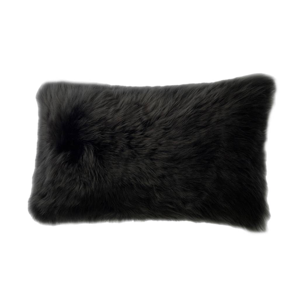 Long Wool Sheepskin Lumbar Pillow