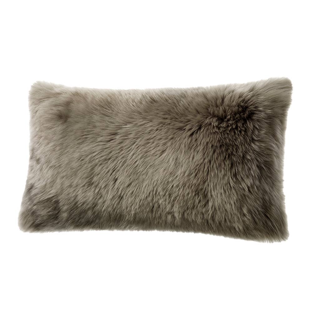 Long Wool Sheepskin Lumbar Pillow
