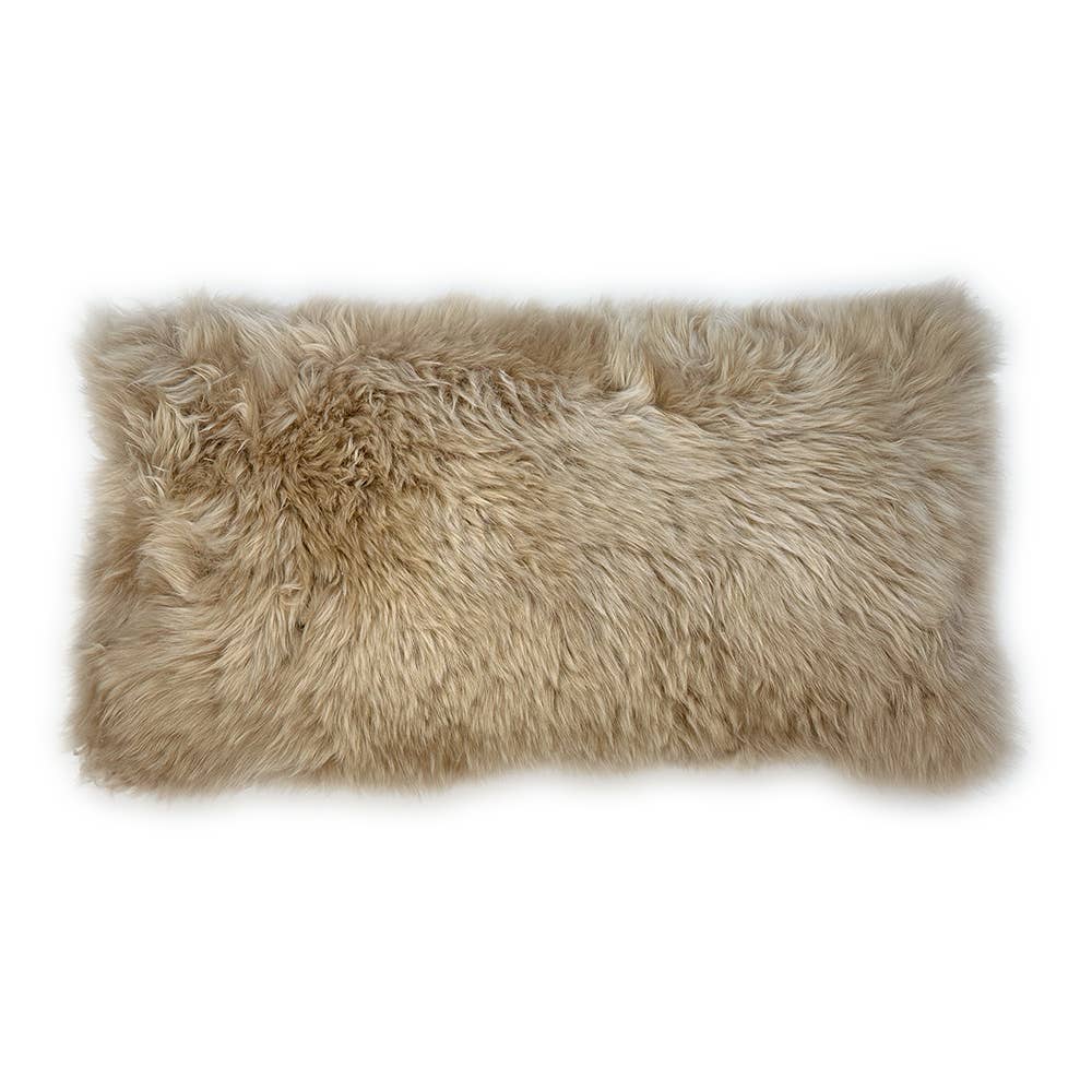 Long Wool Sheepskin Lumbar Pillow