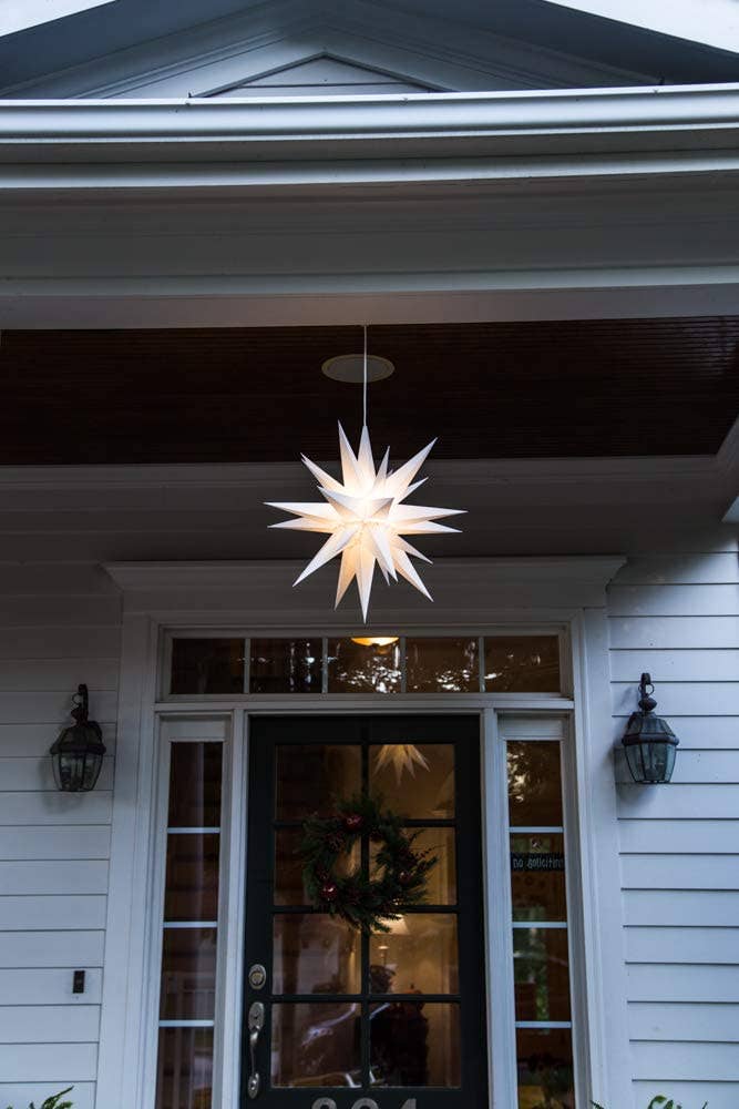 21" Large White Moravian Star - Hanging Outdoor Star Light