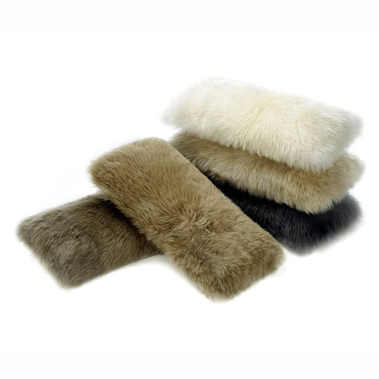 Long Wool Sheepskin Lumbar Pillow