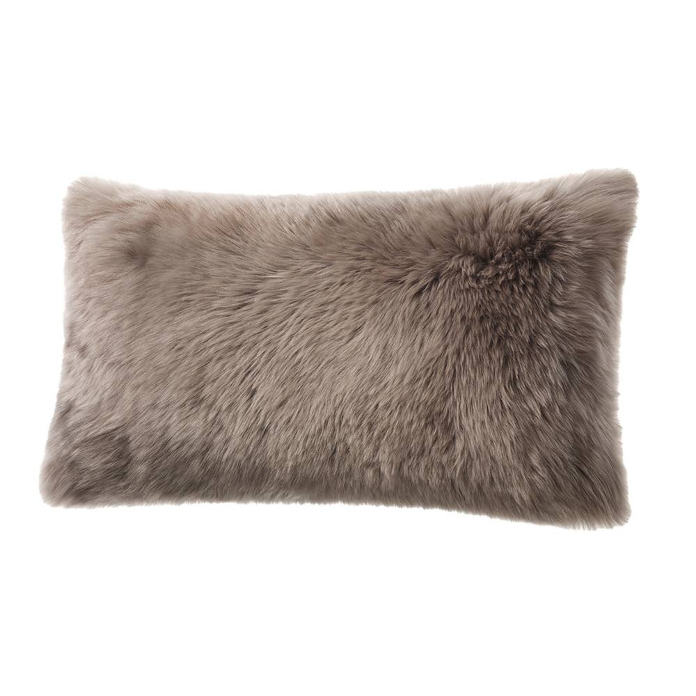 Long Wool Sheepskin Lumbar Pillow