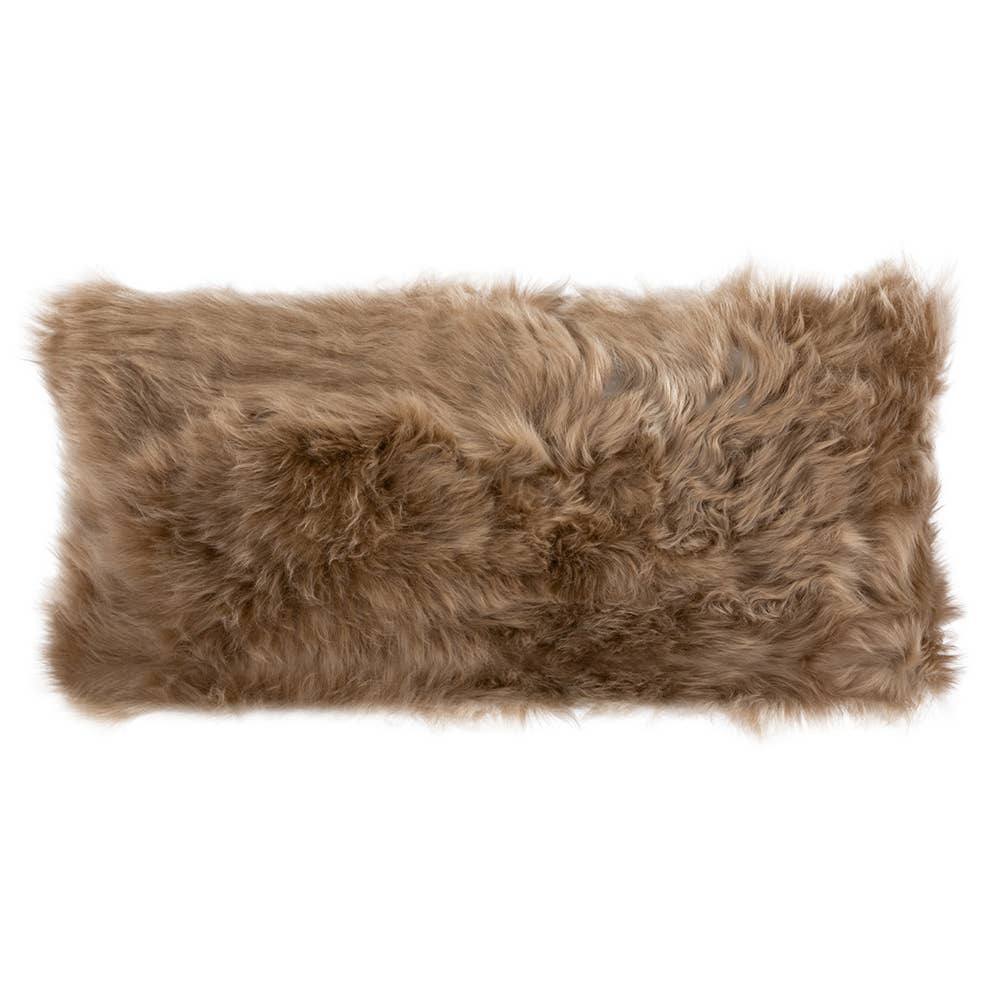 Long Wool Sheepskin Lumbar Pillow