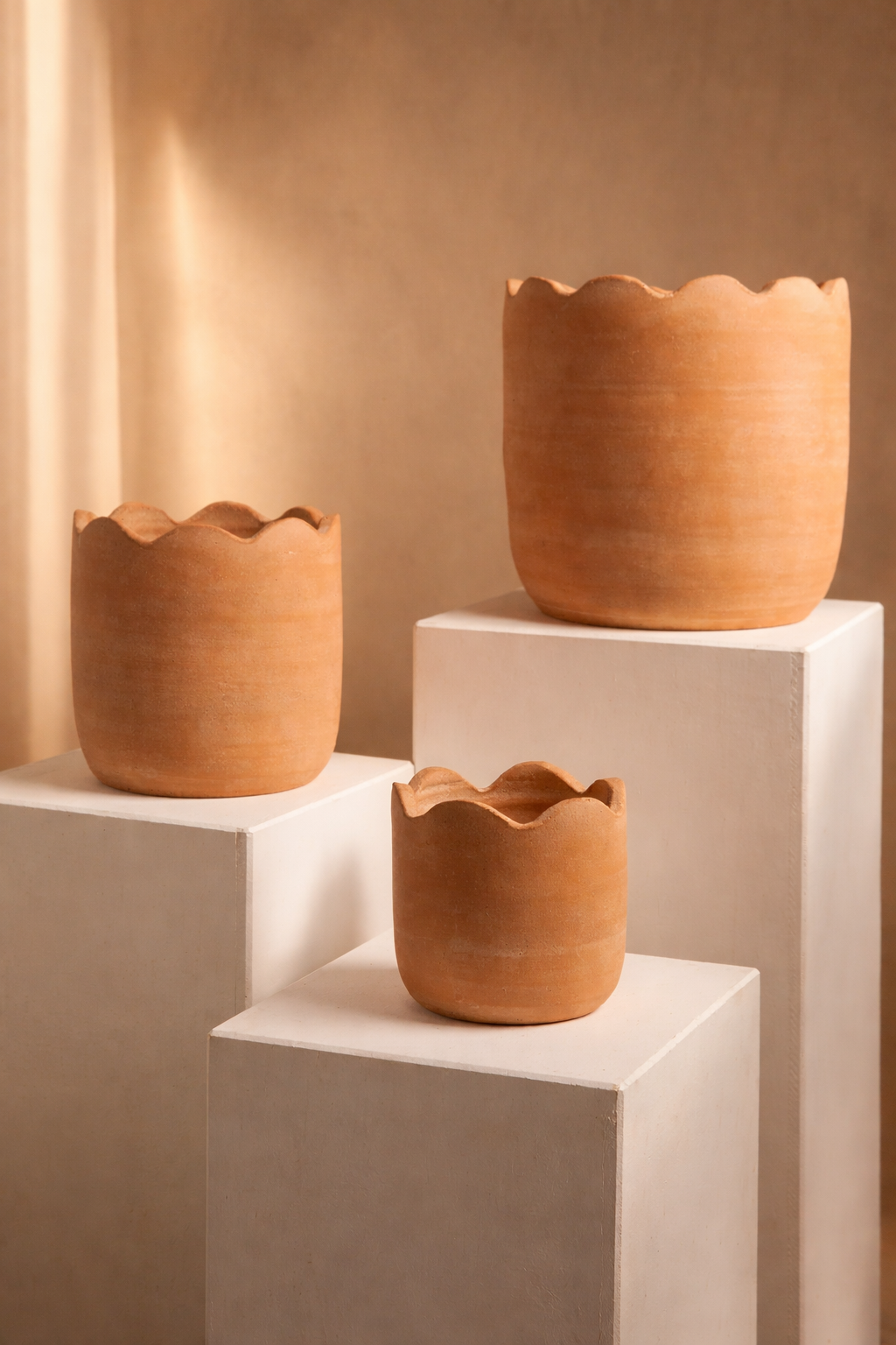 Wavy Terracotta Planters by MESO