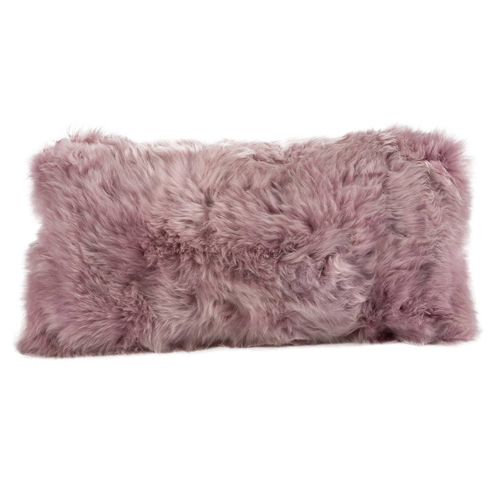 Long Wool Sheepskin Lumbar Pillow