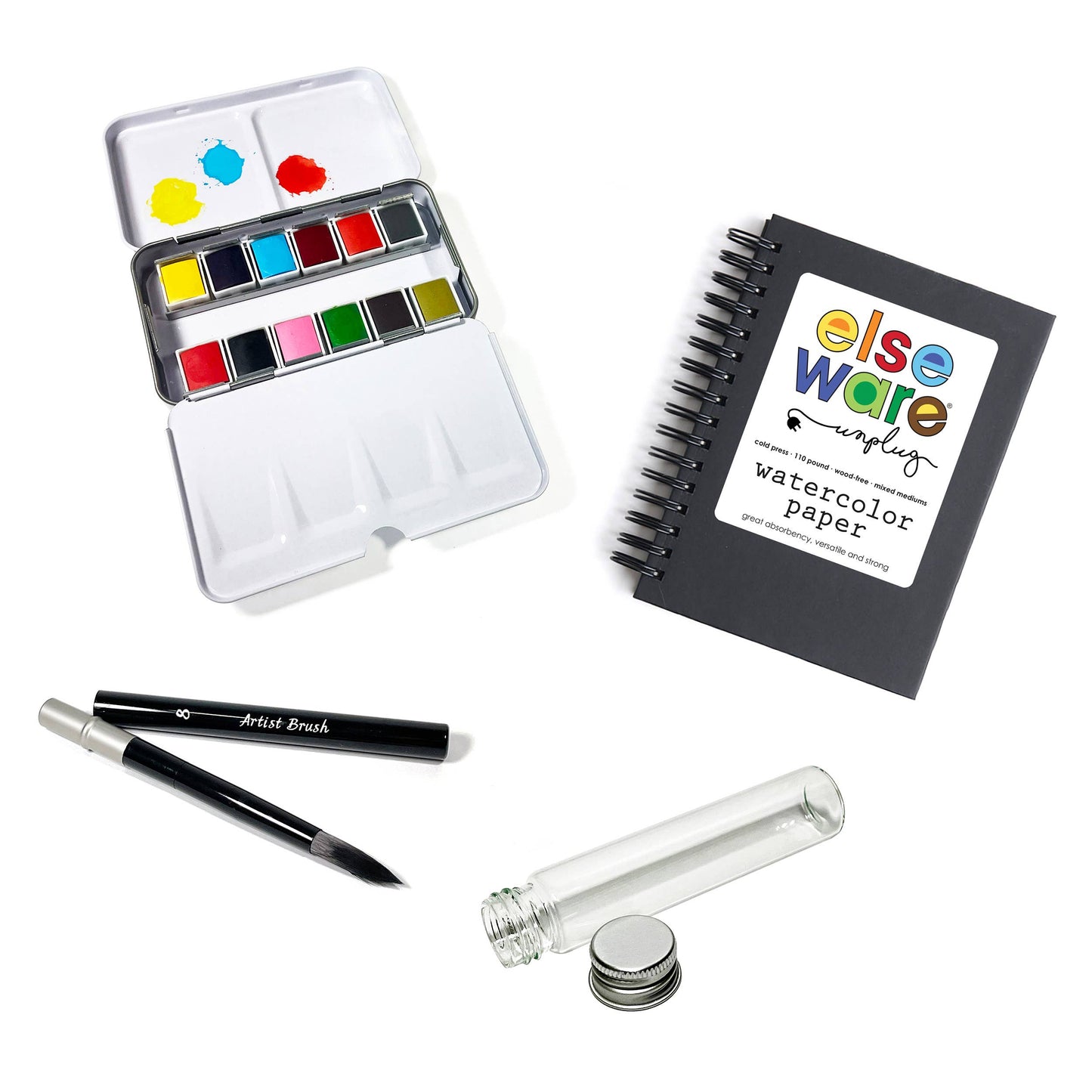 Watercolors To Go Kit - Portable, Travel-Friendly-12 Colors