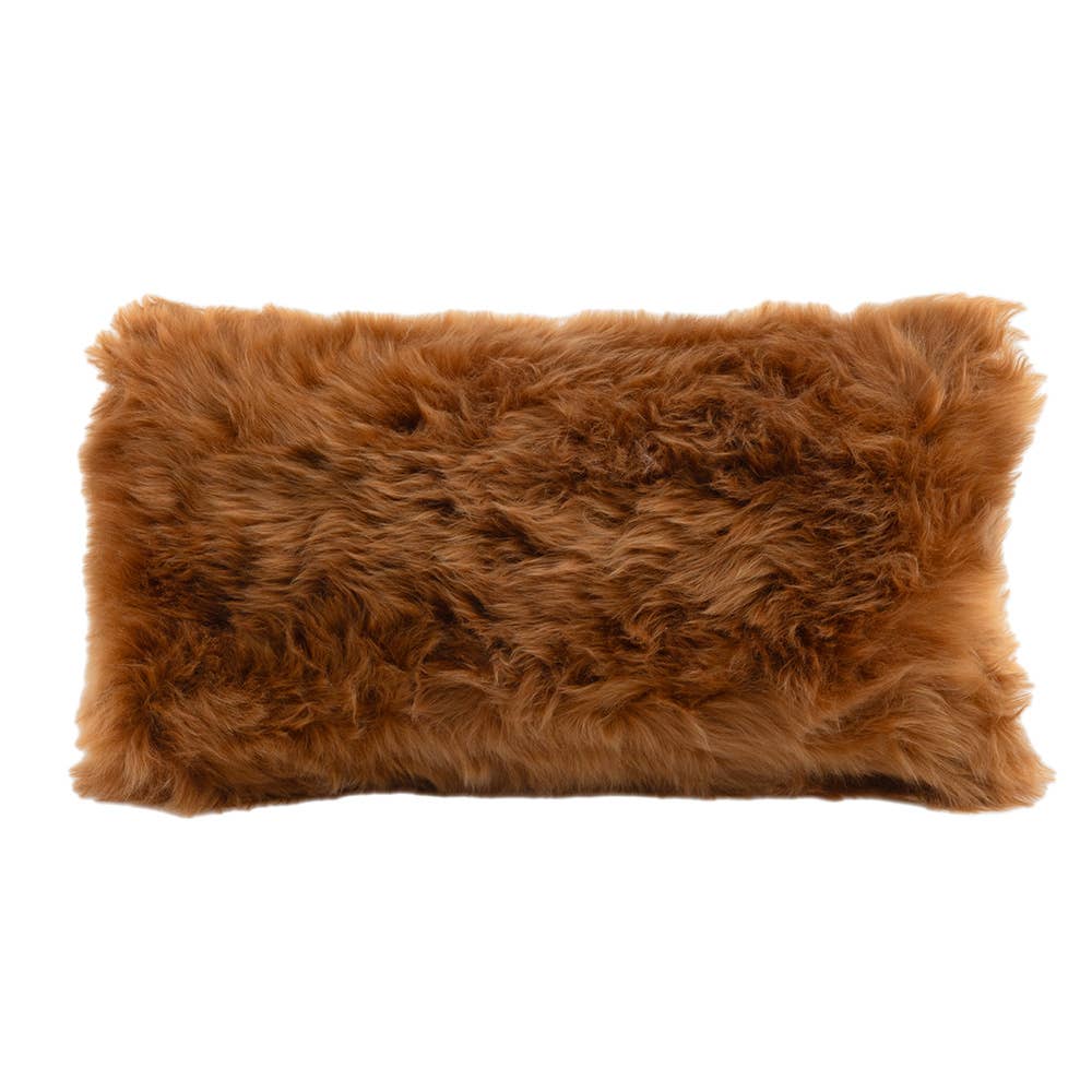 Long Wool Sheepskin Lumbar Pillow